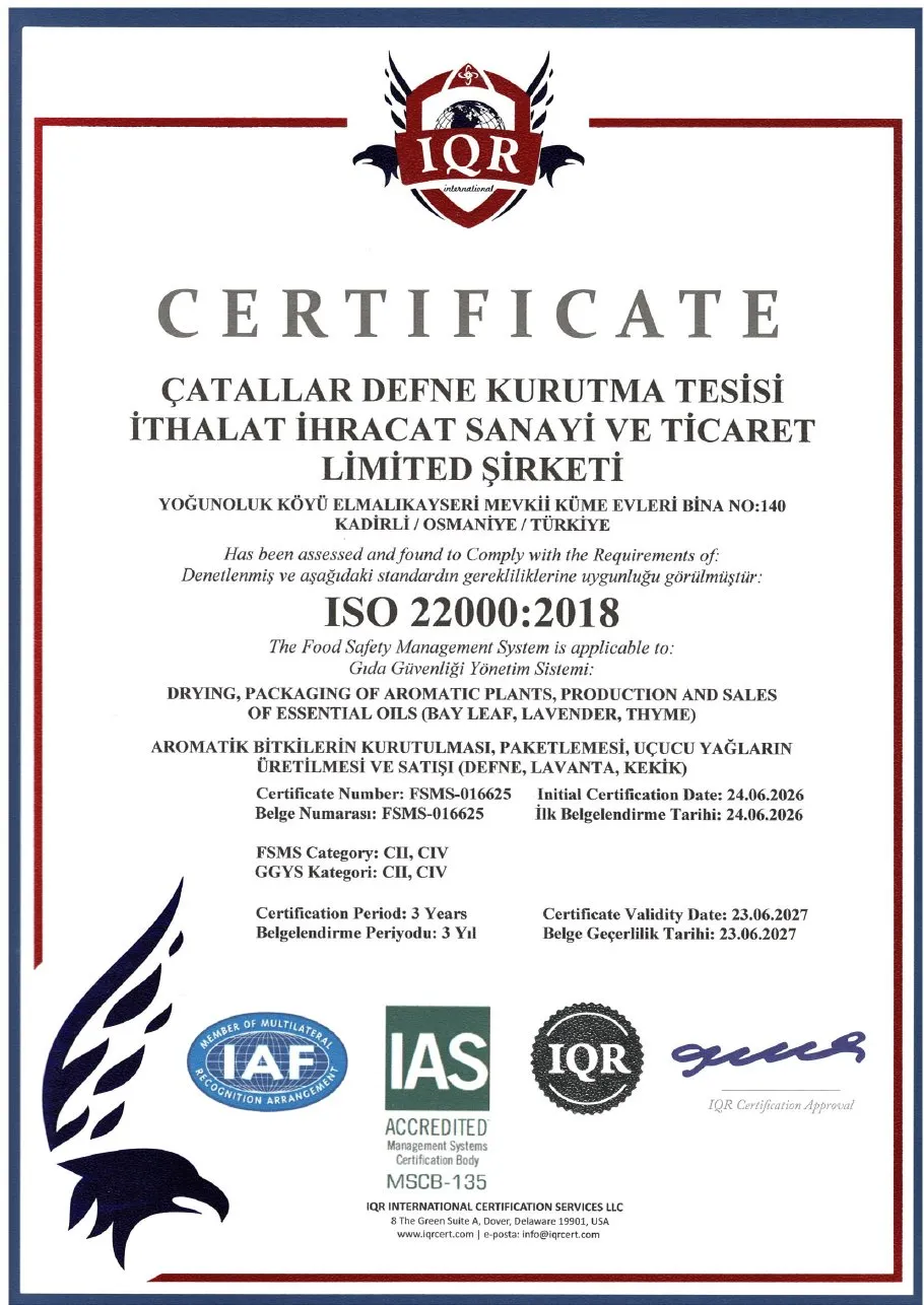 ISO 22000:2018 — FSMS-016625